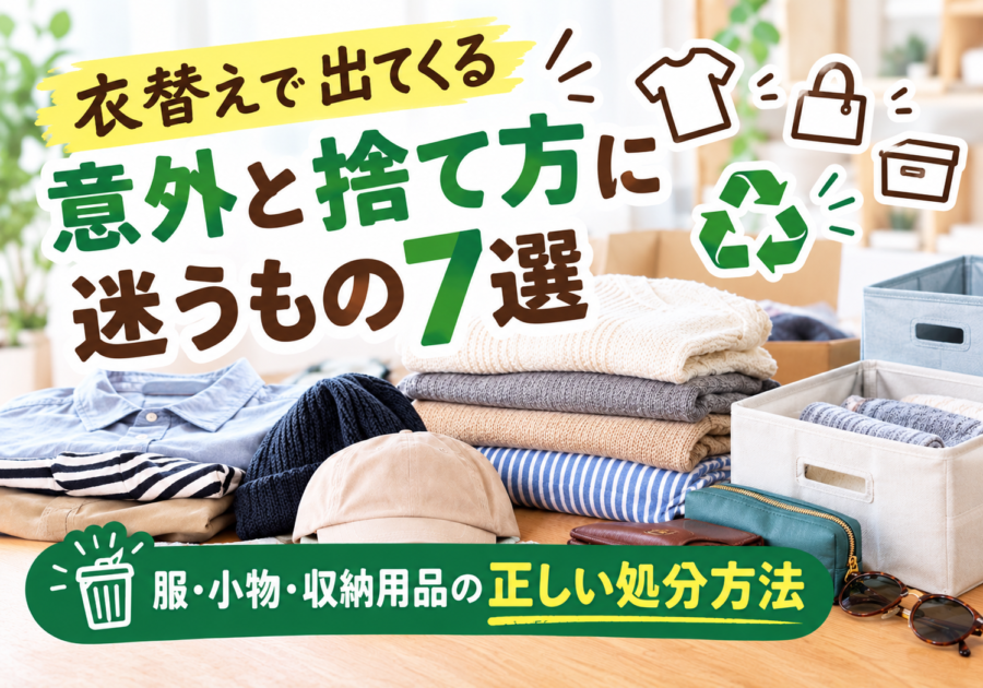 衣替えで出てくる「意外と捨て方に迷うもの」7選｜服・小物・収納用品の正しい処分方法